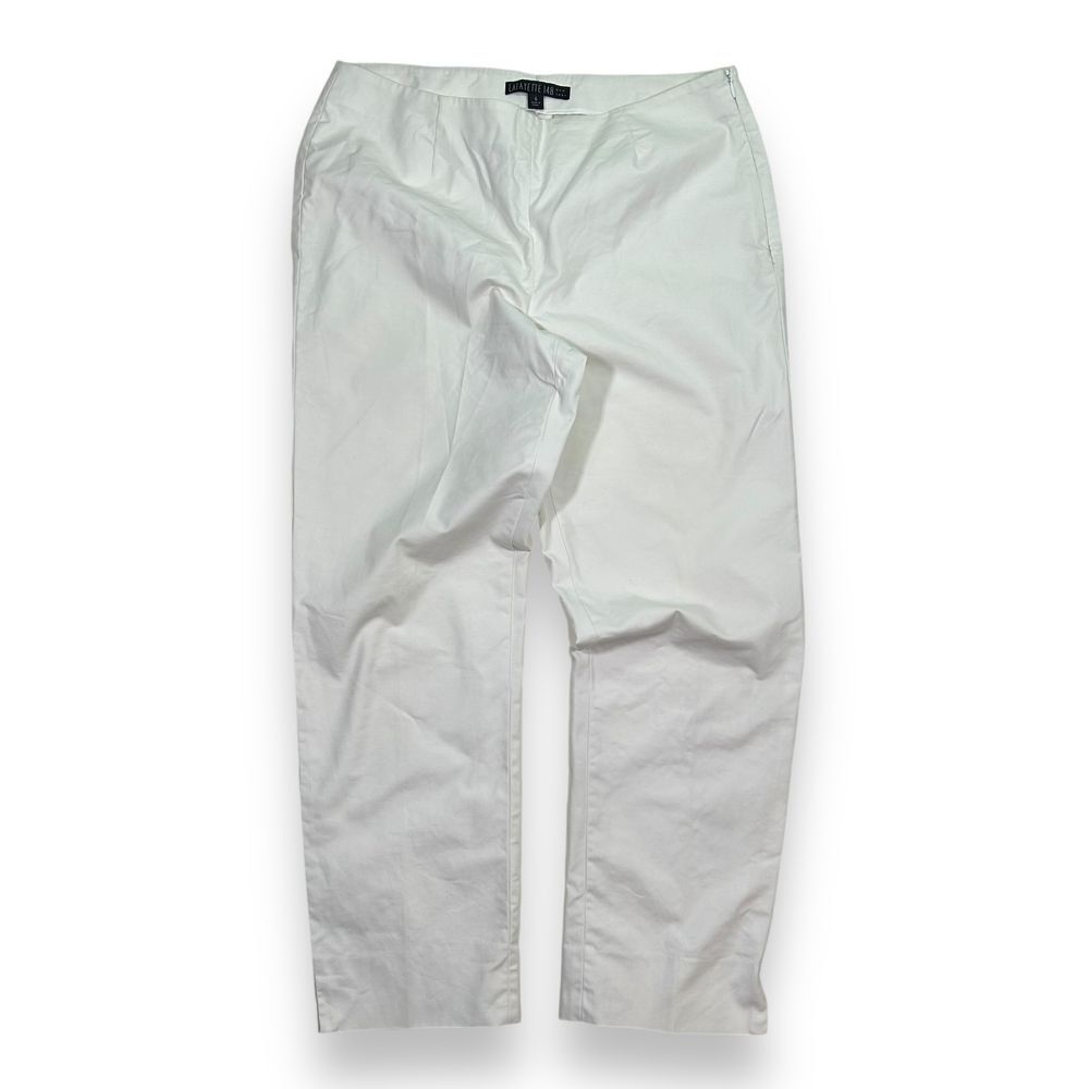 Lafayette 148 White Cropped Pants Ankle Trousers Womens 6